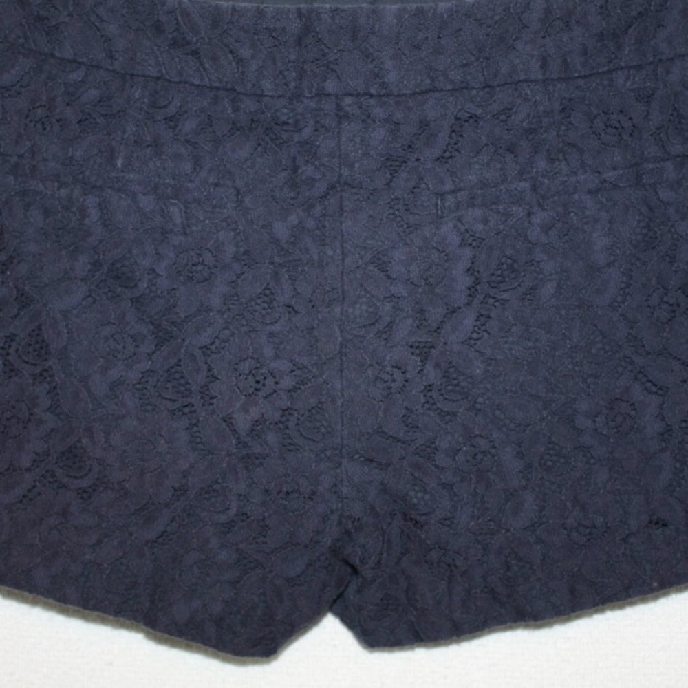 Cynthia Rowley Women Shorts Size 2 Navy Blue Floral Lace Casual Cotton Blend - Picture 4 of 8